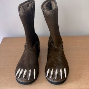 Bravest Studios brown pony skin claw boots size 11 1/2
